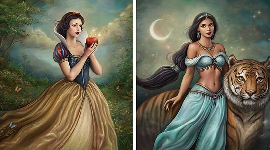 Как бы выглядели принцессы Диснея, будь они классическими картинами (6 фото)