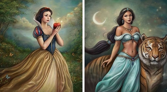 Как бы выглядели принцессы Диснея, будь они классическими картинами (6 фото)