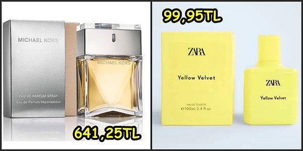 9. Karakteristik şişesiyle Zara Yellow Velvet ünlü Michael Kors'un egzotik kokusunun benzeri.