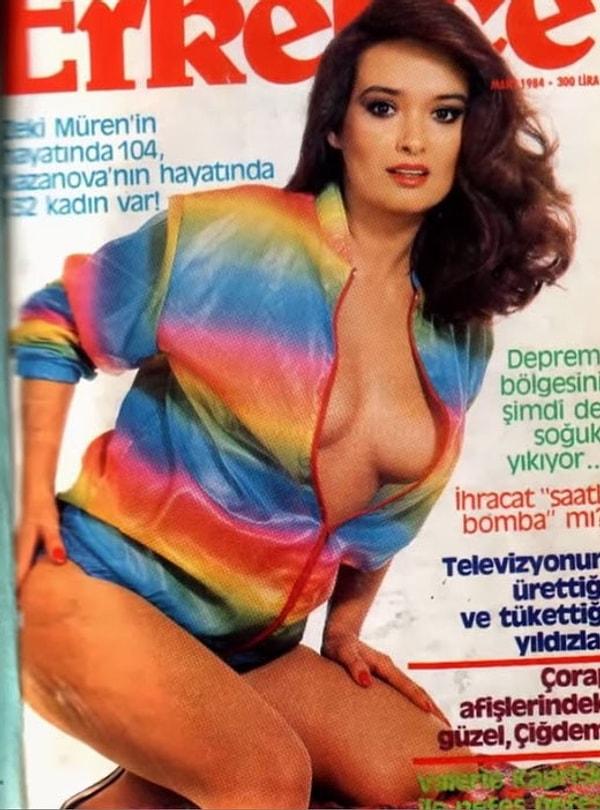 1. Epey bir geçmişe giderek başlıyoruz, Türkiye'nin ilk erkek dergilerinden Erkekçe'nin Mart 1984 kapağında Müjde Ar var.