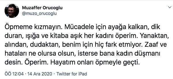 Bu video sosyal medyada gündem olunca Muzaffer Oruçoğlu şahsi Twitter hesabından şu açıklamayı yaptı.