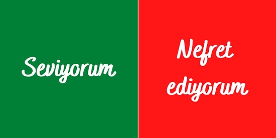 Bu "Seviyorum" ya da "Nefret Ediyorum!" Testine Göre İlişki Durumunu Tahmin Ediyoruz!