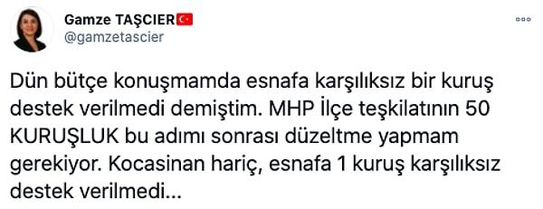 CHP Ankara Milletvekili Gamze Taşçıer ise şu sözleri paylaştı 👇
