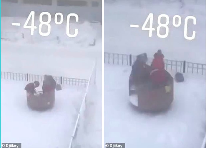 Видео, на котором школьники из Якутска играют на улице при минус 48 ° C, стало вирусным в Сети