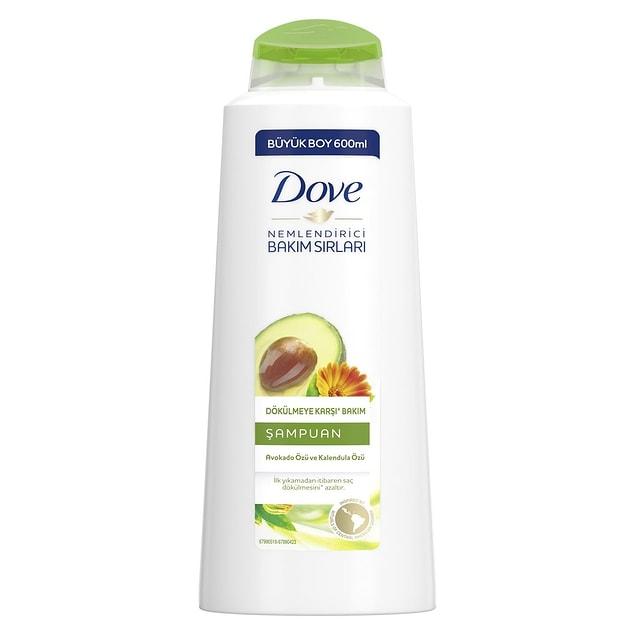 1. Dove'un avokado yağı ve kalendula özlü şampuanı saç dökülmelerine karşı etkili. Amazon'da en çok satılan şampuan oluyor kendisi.