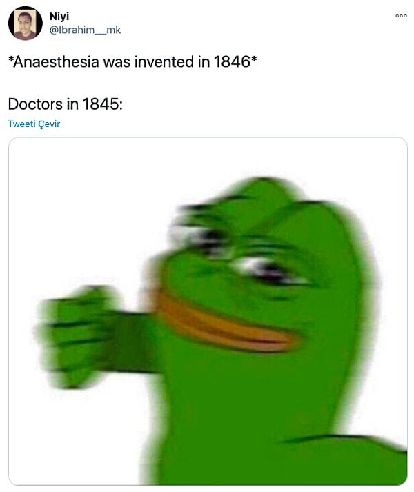 18. *Anestezi 1846 yılında bulundu* "1845'te doktorlar:"