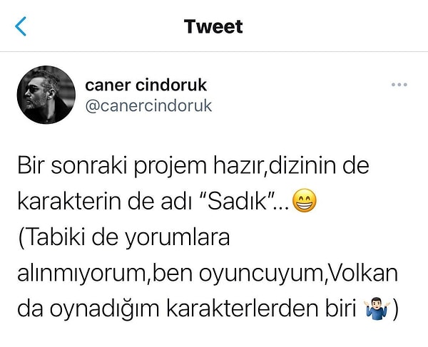 Kendisinin de attığı tweet işin üzerine ne kadar yapıştığını destekler şekilde