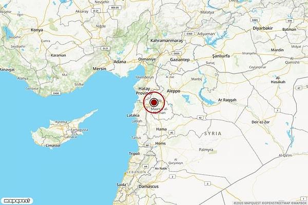 Suriye'de 3.9 Büyüklüğünde Deprem Meydana Geldi.