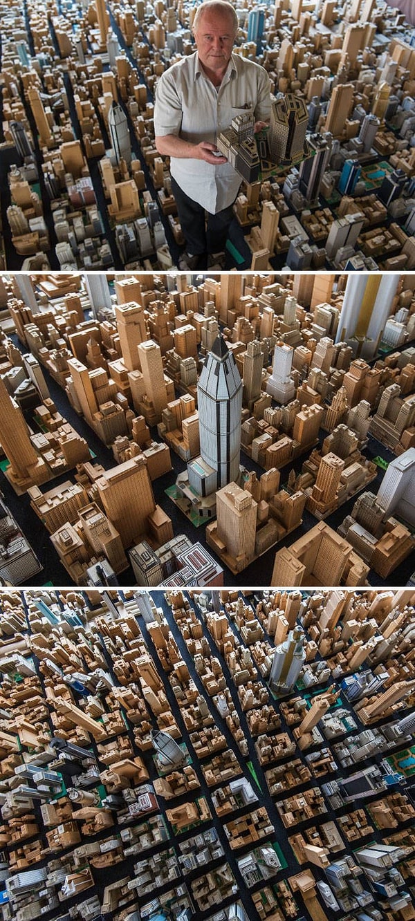 2. 78-летний пенсионер из Германии по имени Пол Спербер трудится над бумажной моделью мегаполиса вот уже 65 лет!