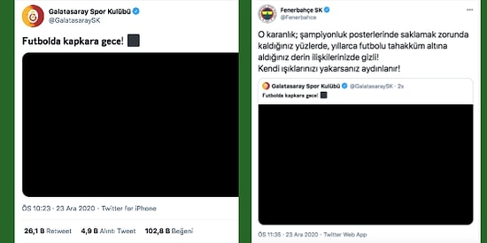 Ortalık Karıştı! Galatasaray'ın 'Futbolda Kapkara Gece' Paylaşımına Fenerbahçe FETÖ İmasıyla Cevap Verdi