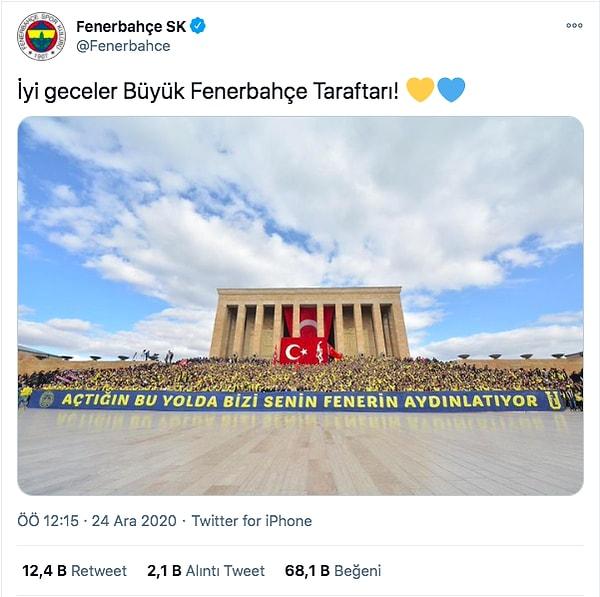 Fenerbahçe sosyal medya hesaplarından son olarak bu paylaşımı yaptı.