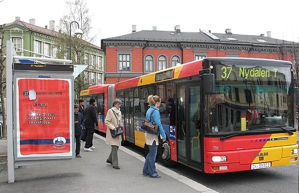 10. Norveç'te hiç kimse otobüste yan yana oturmuyor.