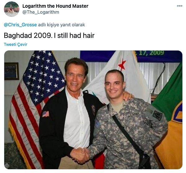 5. "Bağdat 2009. Hala saçım vardı."