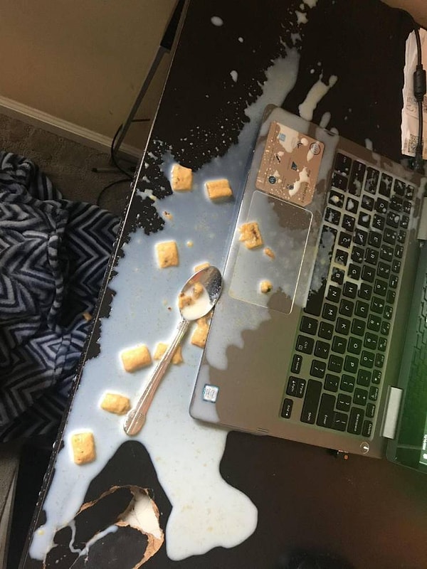 4. "Вот и перекусил перед ноутбуком".