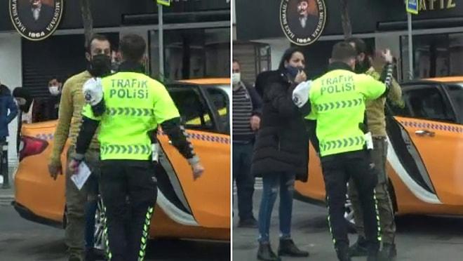 Taksim'de Maske Takması İçin Uyarılan Turist, Araçtan İnerek Polisin Üzerine Yürüdü