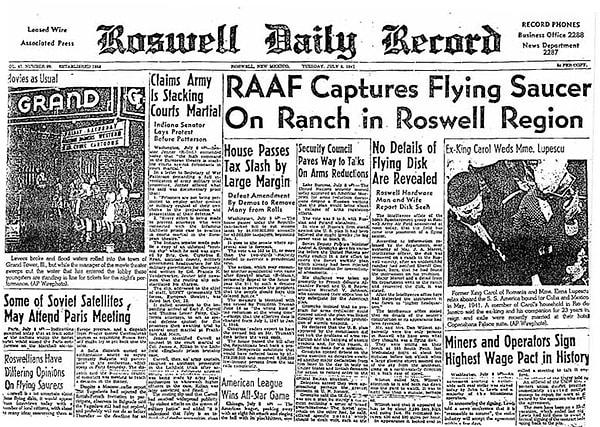 Pek çok kişi ABD'nin ünlü UFO kazasının yaşandığı iddia edilen Roswell Olayını bilir.