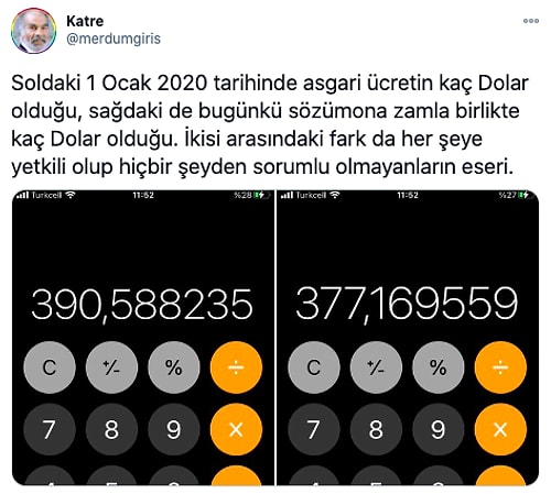 2021'de Geçerli Olacak Asgari Ücretin 2825 Lira Olarak Açıklanmasının Ardından Gelen Tepkiler