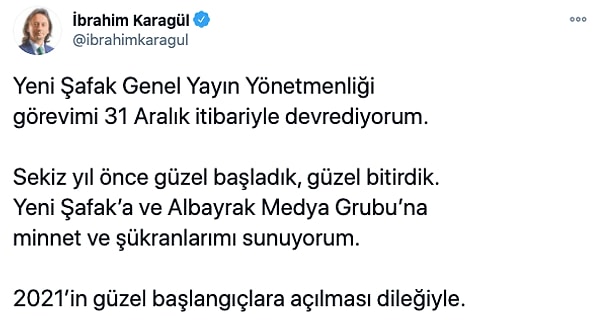 Karagül'ün paylaşımı şöyle 👇