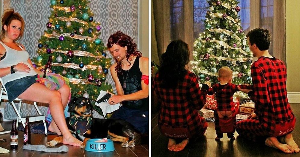 Каждый год семейка инсценирует собственные забавные новогодние открытки, и это выглядит великолепно!