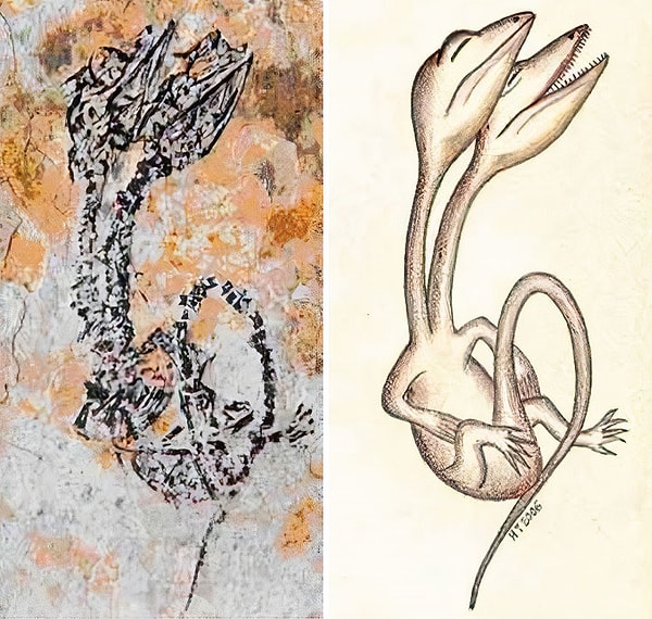 10. Двуглавое пресмыкающееся из мелового периода Китая