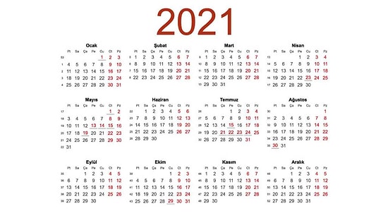 2021'de Resmi Tatiller Hangi Günlere Denk Geliyor? İşte 2021 Resmi Tatiller Takvimi...