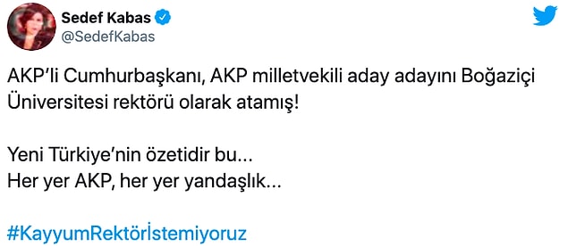 Twitter'da #KayyumRektörİstemiyoruz etiketiyle paylaşımlar yapılıyor 👇