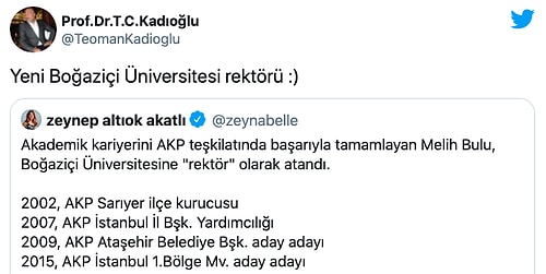 AKP'den Aday Olan Melih Bulu'nun Boğaziçi Üniversitesi'ne Atanması Gündemde: #KayyumRektörİstemiyoruz