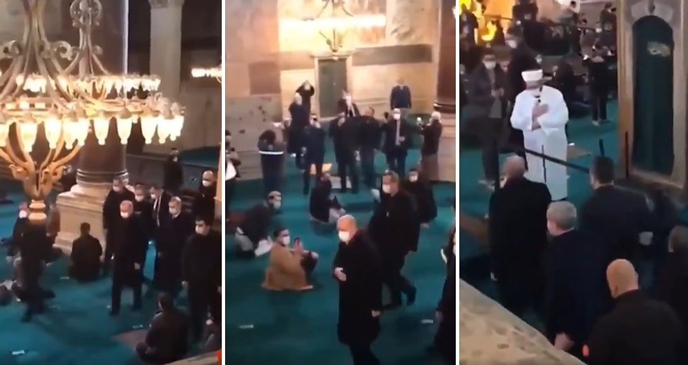 Cumhurbaşkanı Recep Tayyip Erdoğan, Ayasofya'ya Girdiğinde İnsanlar Ayağa Kalkıp Tekbir Getirdi