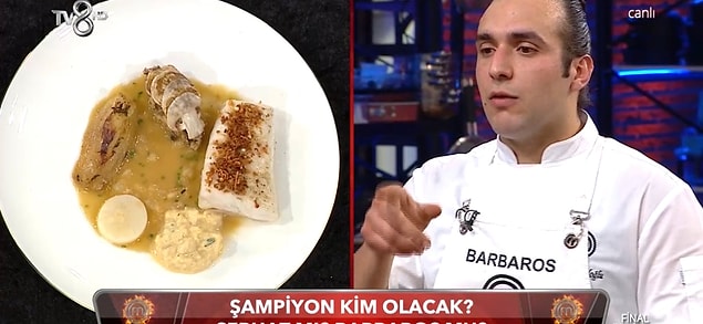Barbaros "Dipten Gelen Lezzet" adlı tabağını yaptı.