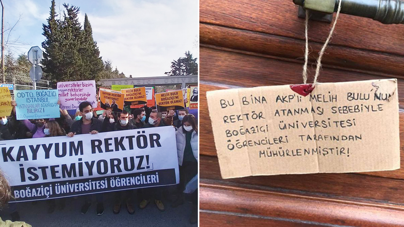 bogazici universitesi nde atanmis rektor protestosu ogrenciler rektorlugu muhurledi