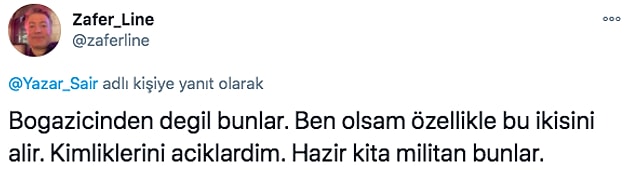 Bu paylaşımın altına da diğer bir kullanıcı fotoğraftaki kadınların Boğaziçi öğrencisi olmadıklarını ve militan olduklarını iddia etti.