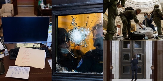 Ortalık Savaş Alanı Gibi: ABD Kongre Binasında Meydana Gelen Hasar Görüntülendi