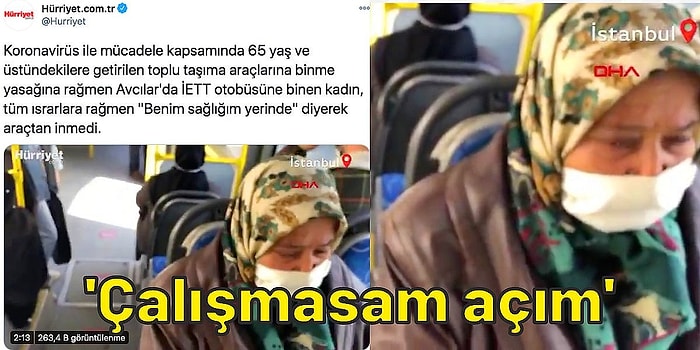 Yasak Saatinde Çalışmak İçin Otobüse Binen Yaşlı Kadının Haberini Yapan Hürriyet Tepki Çekti