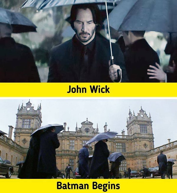 4. Если во время похорон начинается дождь, все готовы и у всех одинаковые черные зонтики.