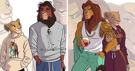 Художник изобразил персонажей мультфильма "Король лев" в образе современных людей (13 фото)