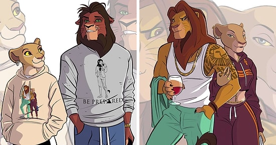 Художник изобразил персонажей мультфильма "Король лев" в образе современных людей (13 фото)