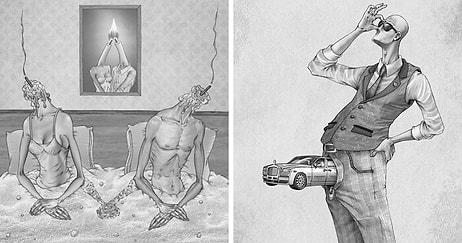 Мрачное искусство: Художник изобразил печальную правду о современном обществе в своих иллюстрациях