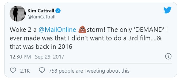 5. Неудивительно, что Ким не будет участвовать в предстоящей перезагрузке. В конце концов, она ранее неоднократно говорила, что не заинтересована в повторении своей роли.