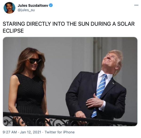 1. "Güneş tutulması varken güneşe direkt olarak bakmak."