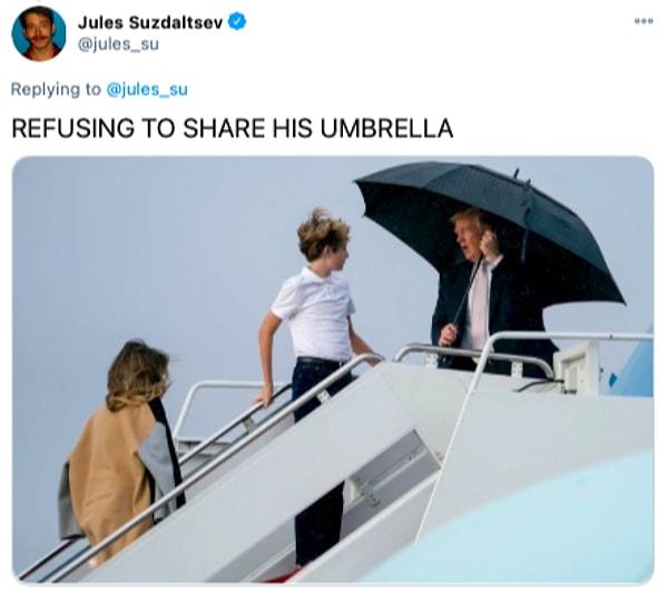 12. "Şemsiyesini paylaşmayı reddetmek."