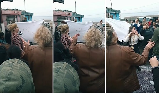 Gelinin 'Bakire' Olduğunu Kanıtlamak İçin Gerdekten Kalma 'Kanlı Çarşafı' Bayrak Gibi Sallayıp Göbek Attılar