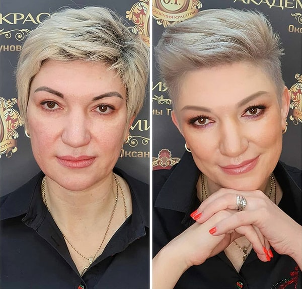 2. Сегодня Оксана и Ольга с удовольствием смотрят каждый на своих счастливых клиентов, только что претерпевших кардинальные изменения. «Мы не только стилисты, мы также психологи», - сказал визажист в интервью.