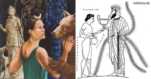 Bir başka hikaye de dostlar Orion sarhoş olduğu bir akşam Dionysos'un oğlu Kral Oenopion'ın kızı Merope'yi elde etmeye çalışır.