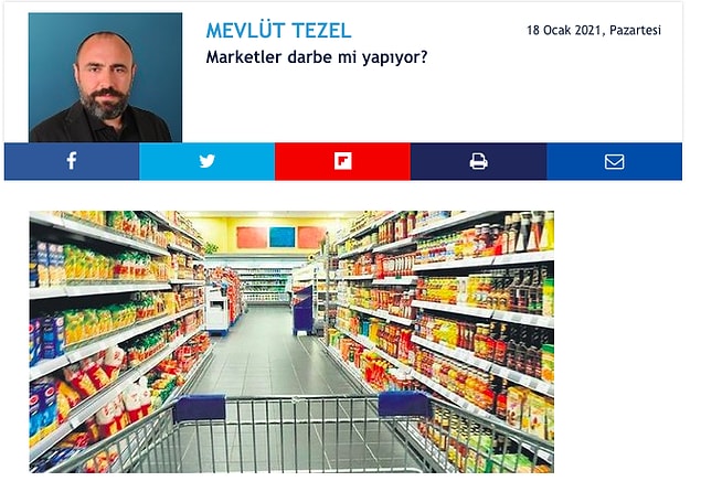 Peki bunun nedeni ne ve suçlusu kim? Bu soruların cevabını ben vermeyeyim Sabah Gazetesi'nden Mevlüt Tezel bulmuş sanırım. "Marketler, ekonomik darbe mi yapıyor? başlığıyla bir yazı yayınlamış.
