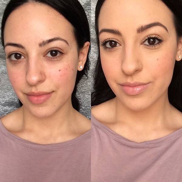 18. "До и после мейка, на который ушло всего 10 минут".