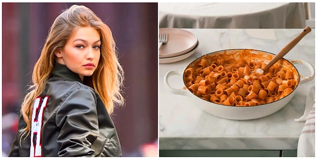 Son dönemde interneti kasıp kavuran makarnasıyla Gigi Hadid