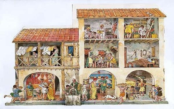 1. Antik Roma'da zenginler villalarda yaşarken, fakirler apartman dairelerinde yaşıyordu.