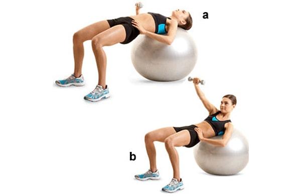 1. Stability ball chest press