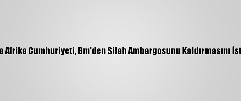 Orta Afrika Cumhuriyeti, Bm'den Silah Ambargosunu Kaldırmasını İstedi