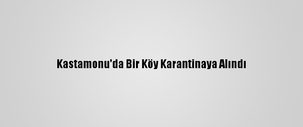 Kastamonu'da Bir Köy Karantinaya Alındı